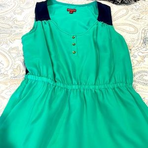 Navy and green dress